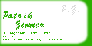 patrik zimmer business card
